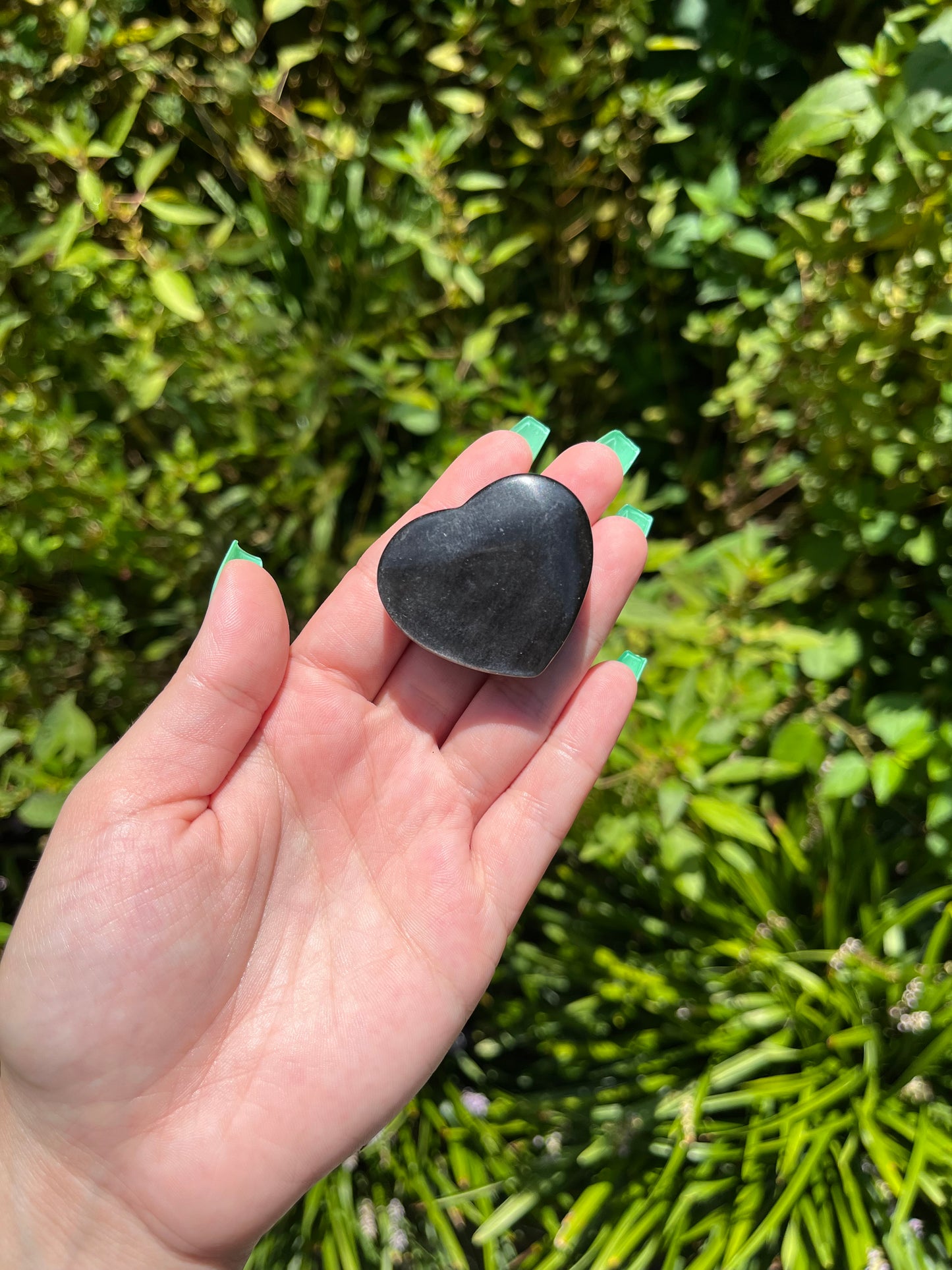 Silver Sheen Obsidian Hearts