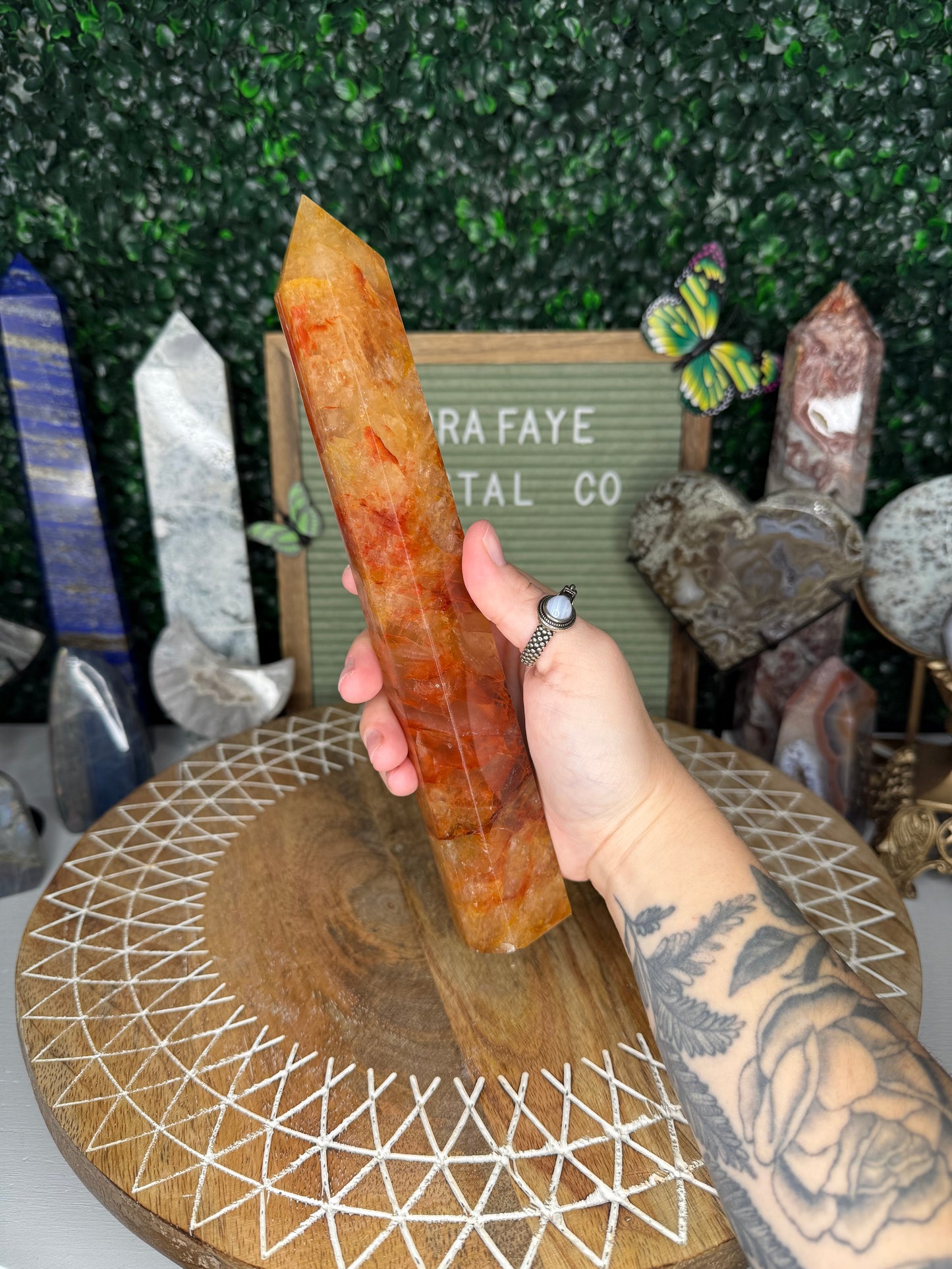 Golden Healer Mixed Fire Quartz Tower