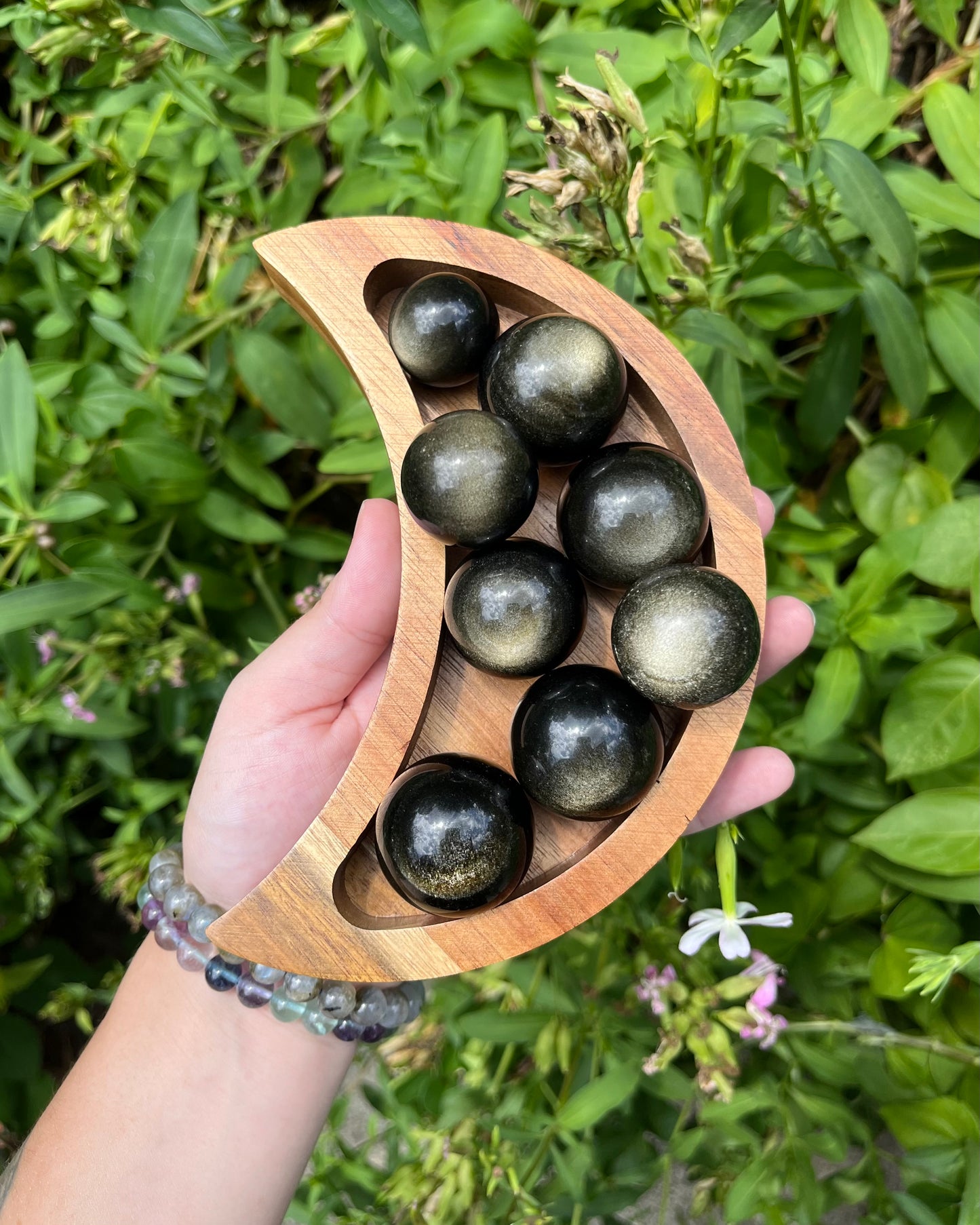 Gold Sheen Obsidian Spheres