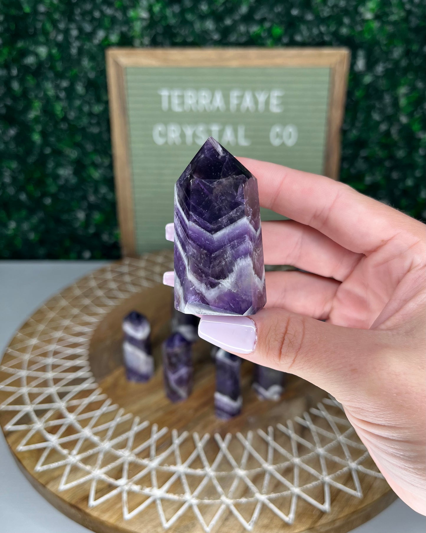 Chevron Amethyst Points