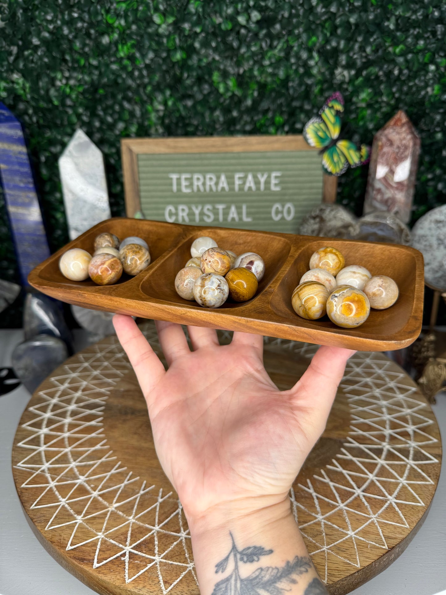 Mini Crazy Lace Agate Spheres