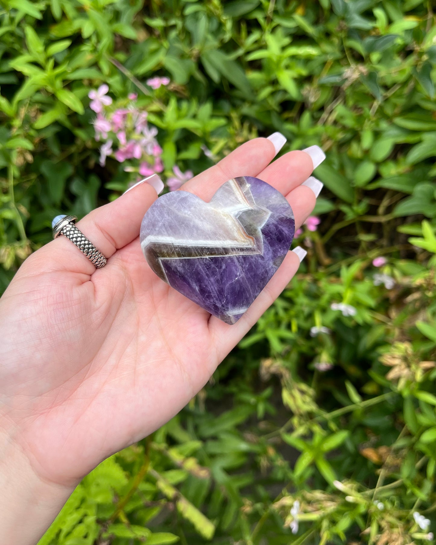 Chevron Amethyst Hearts