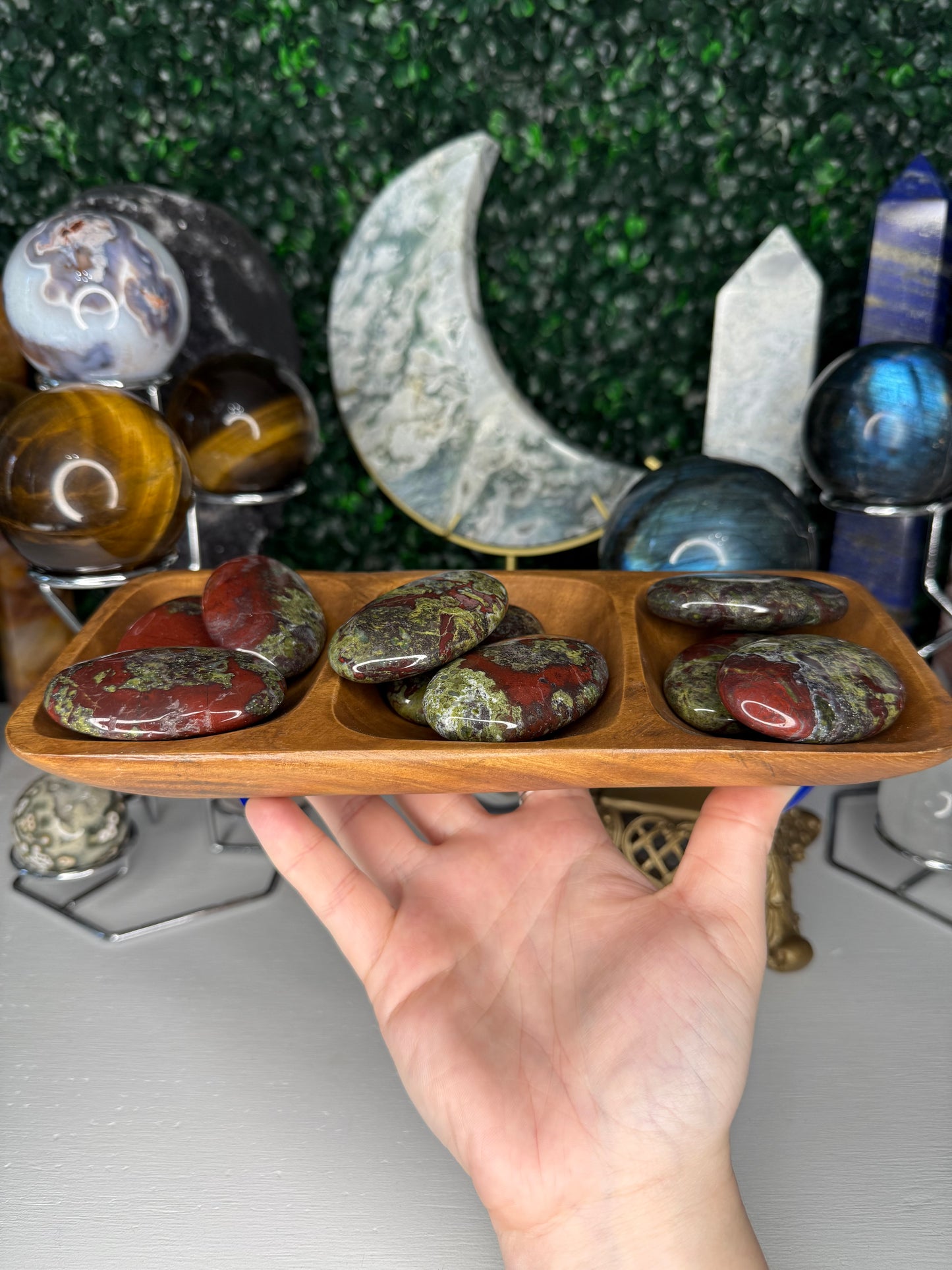 Dragon’s Blood Jasper Palm Stones