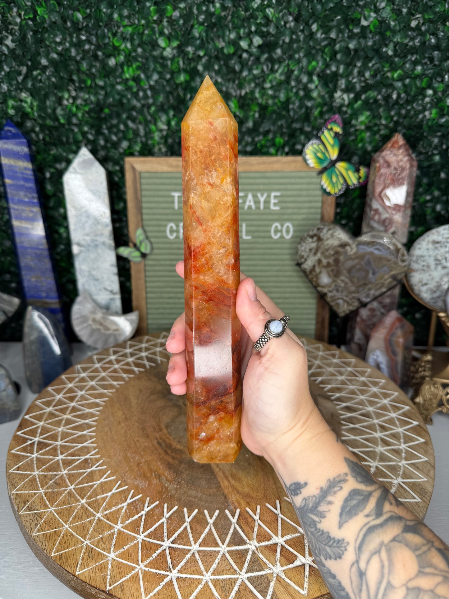 Golden Healer Mixed Fire Quartz Tower