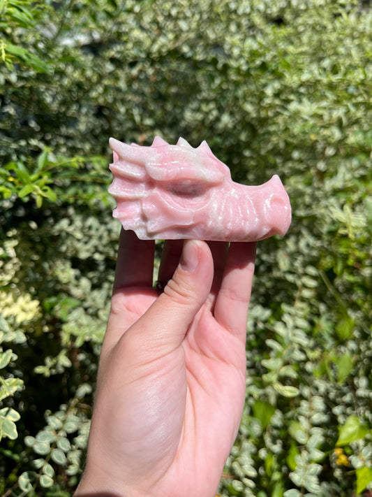 Pink Opal Dragon Head