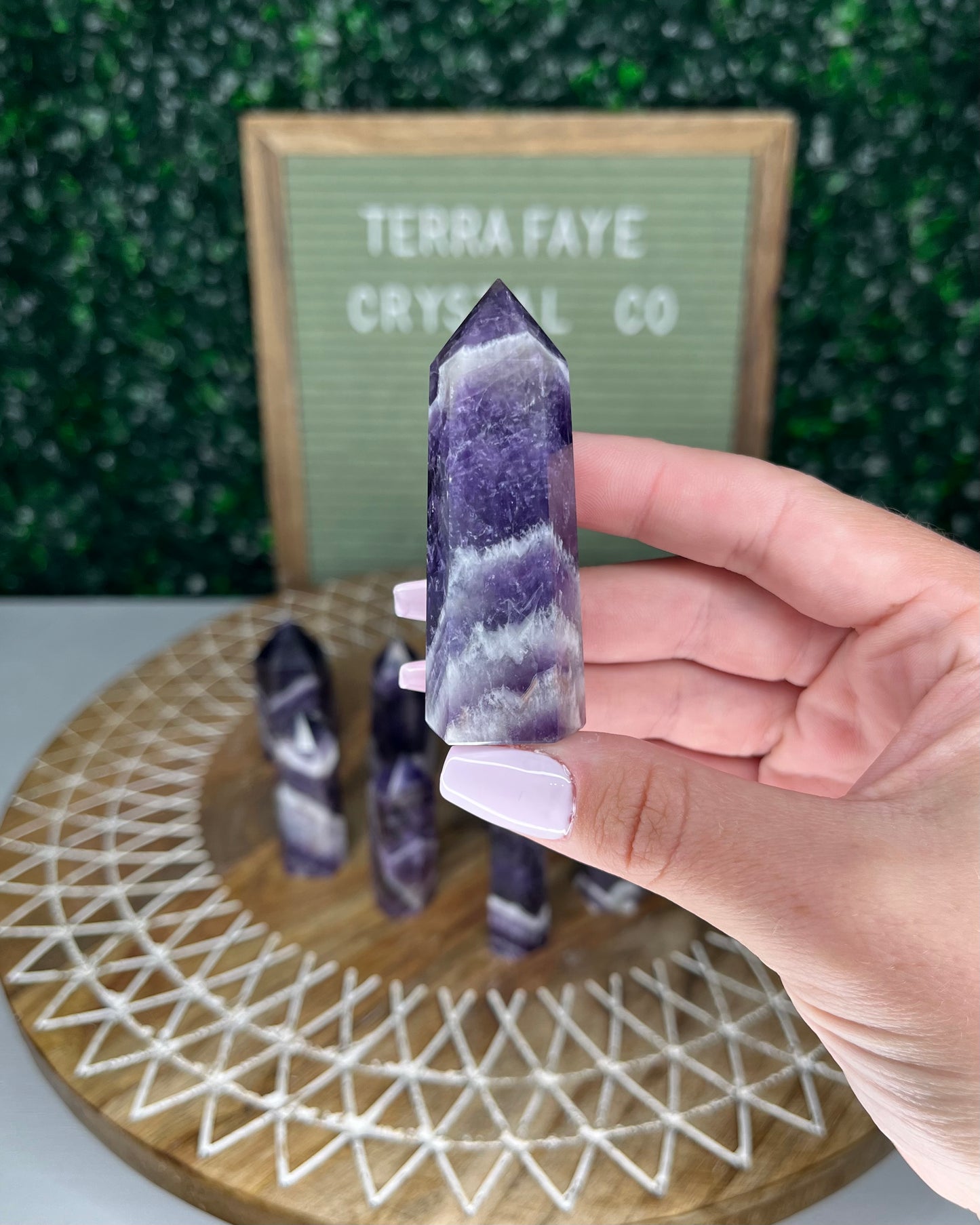 Chevron Amethyst Points