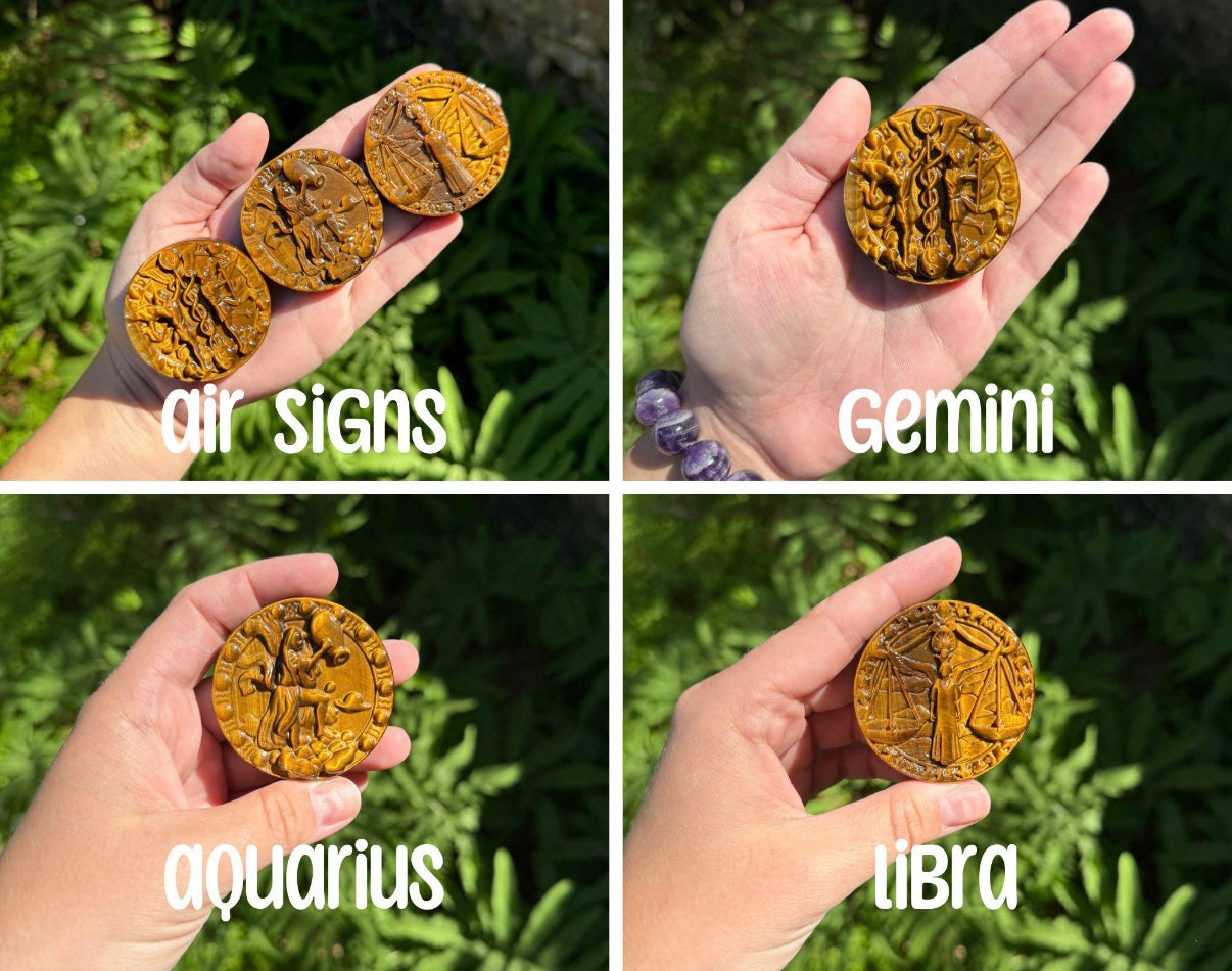 Tiger’s Eye Zodiac Carvings