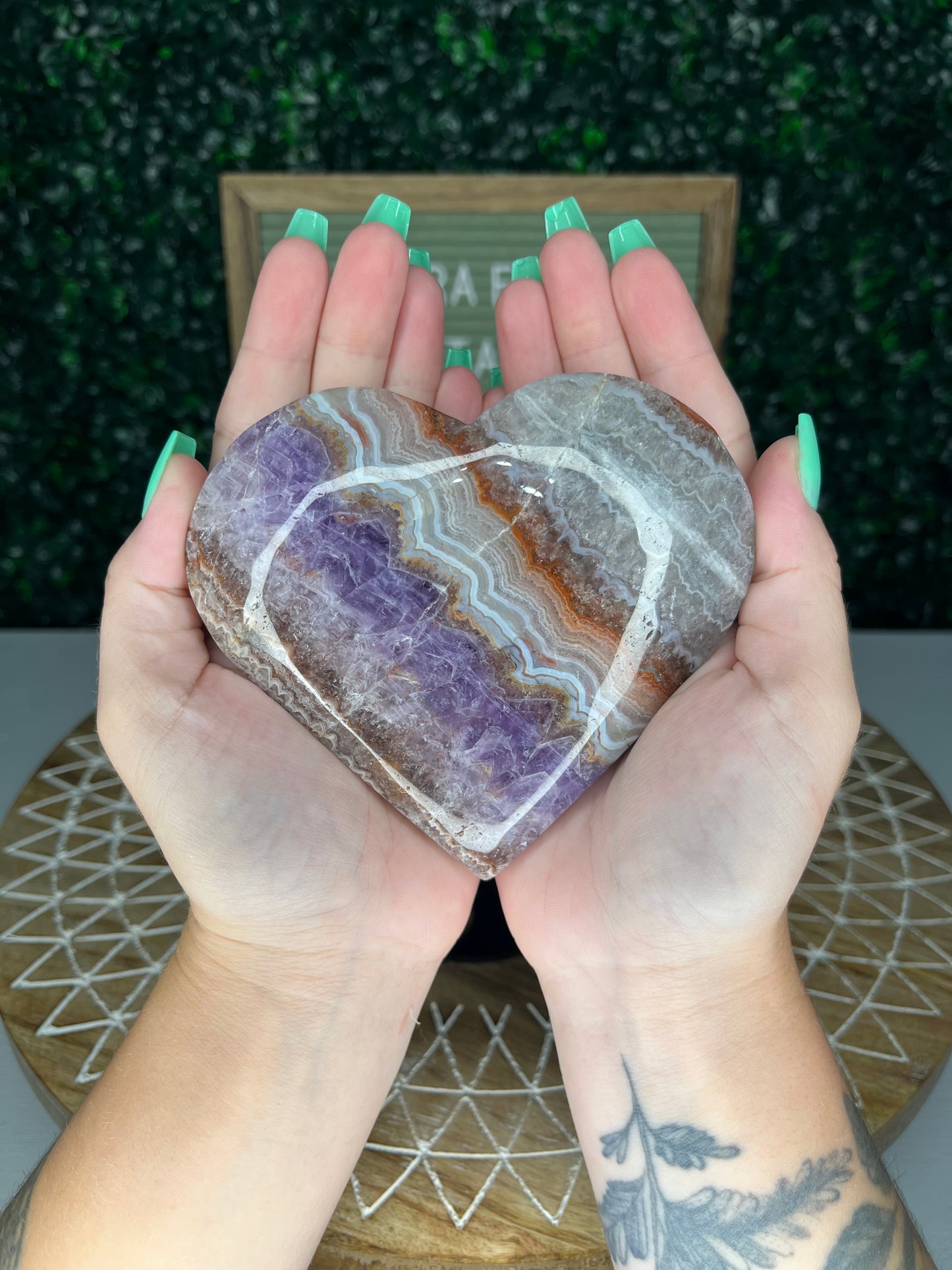 Amethyst Crazy Lace Agate Heart