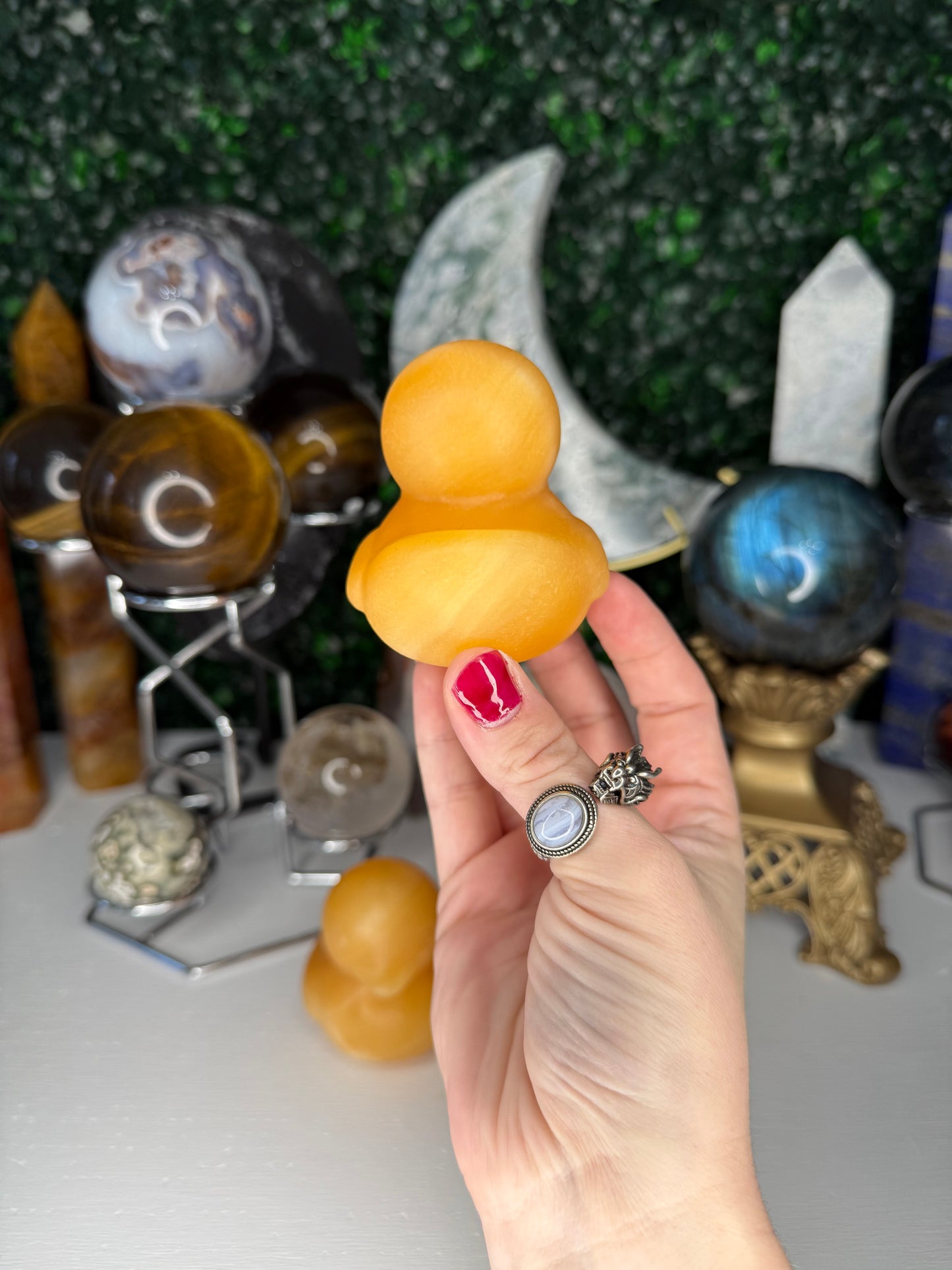 Orange Calcite Ducks