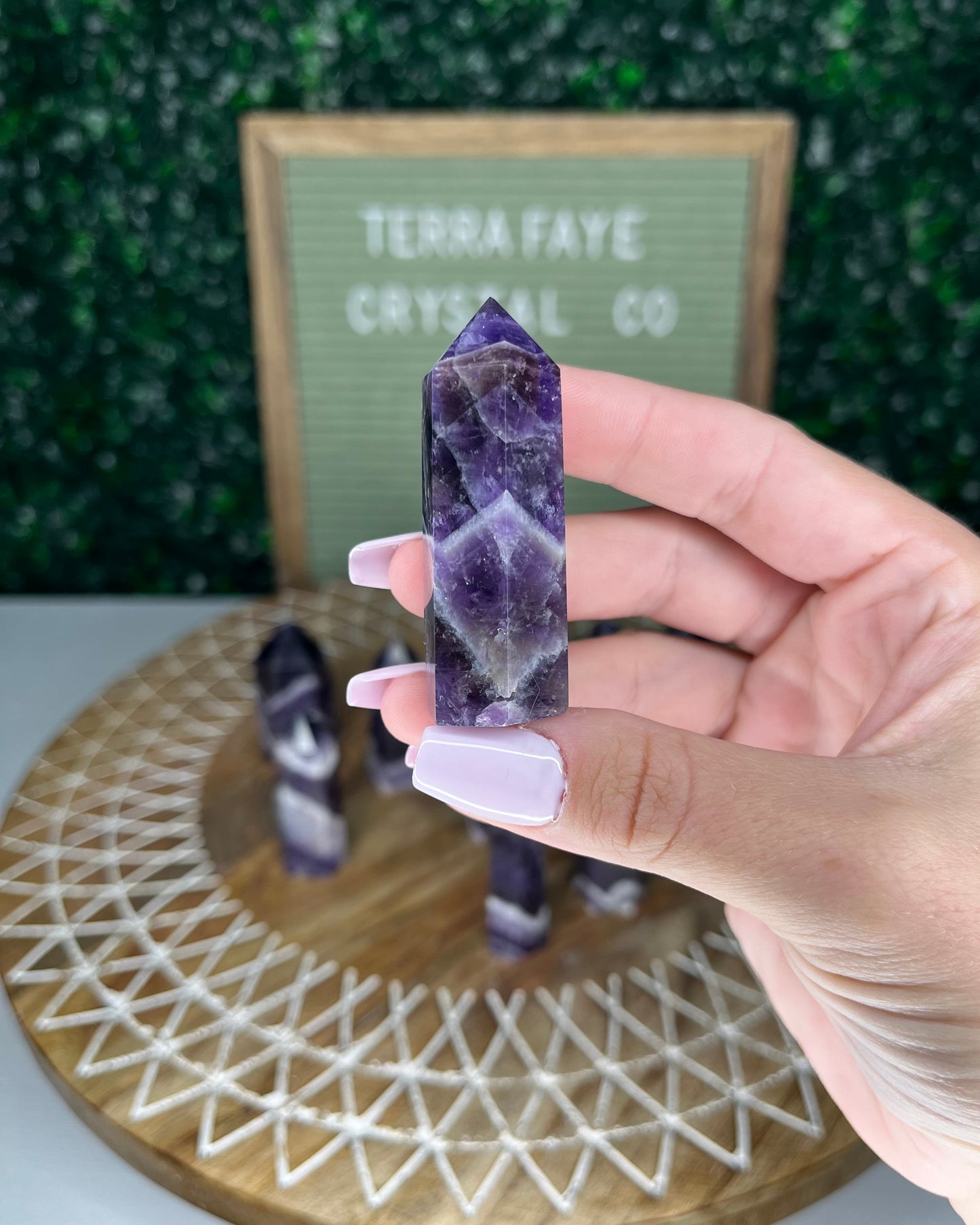 Chevron Amethyst Points