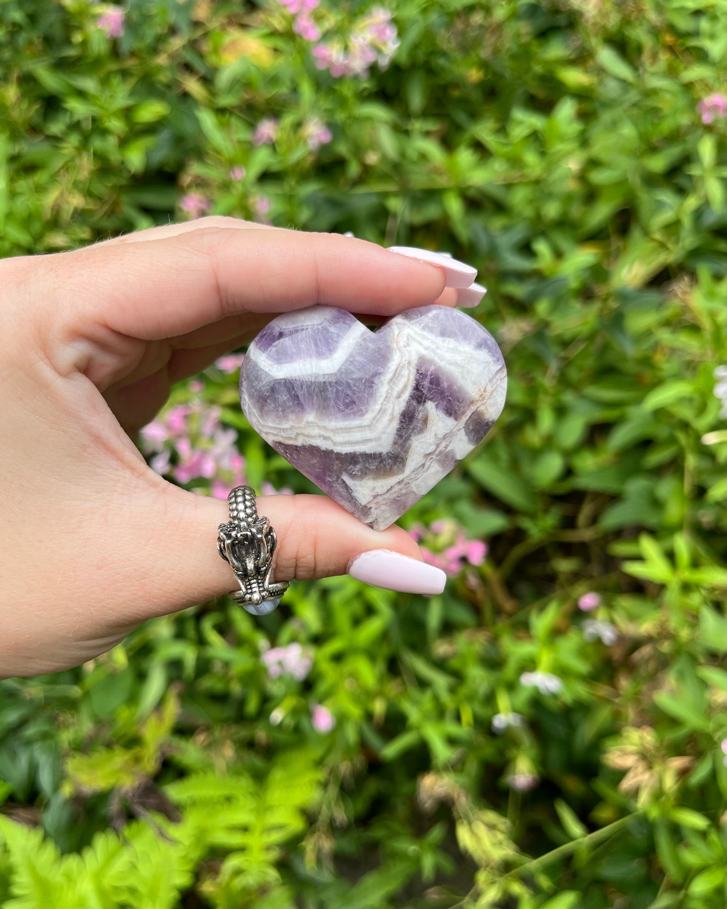 Chevron Amethyst Hearts