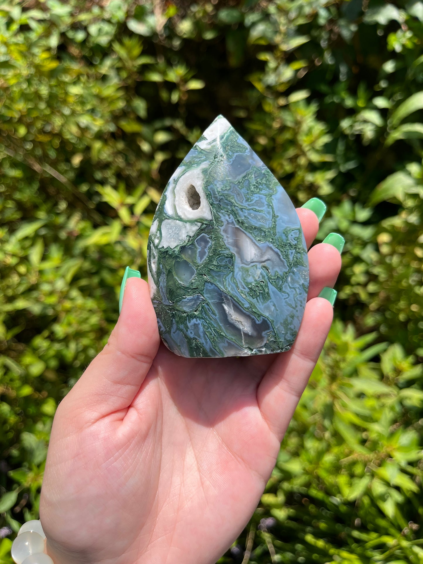 Moss Agate Teardrops