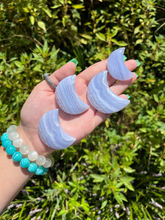 Blue Lace Agate Moons