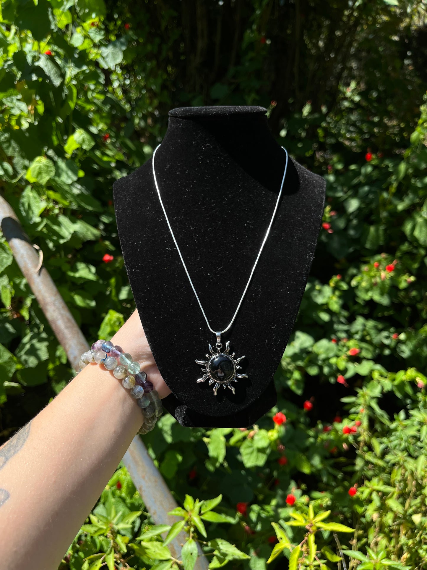 Obsidian Sun Necklaces