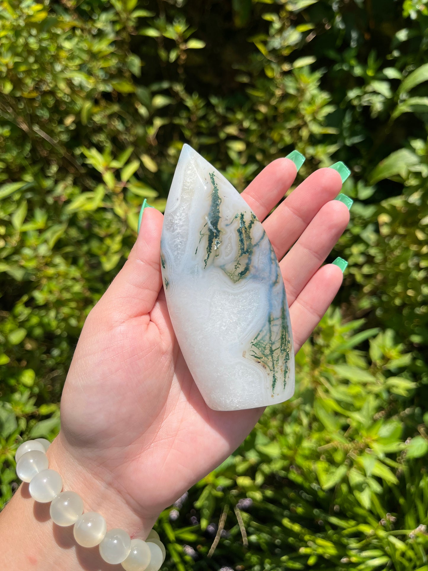 Moss Agate Teardrops