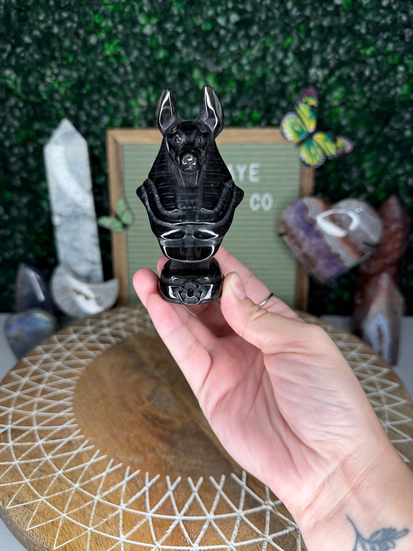 Obsidian Anubis Carving