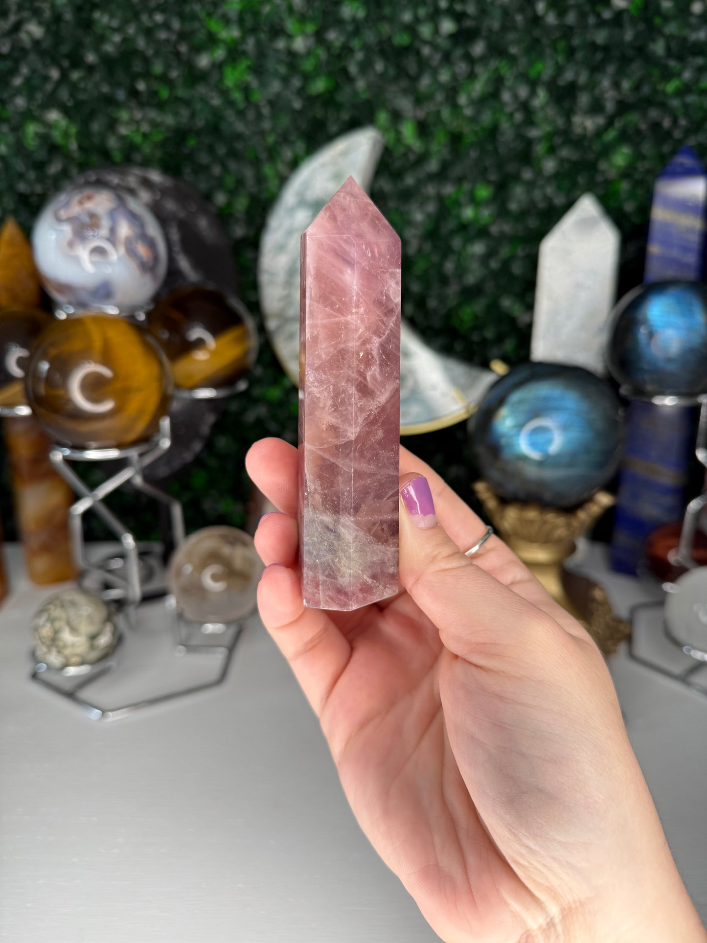 Purple Rose Quartz Points