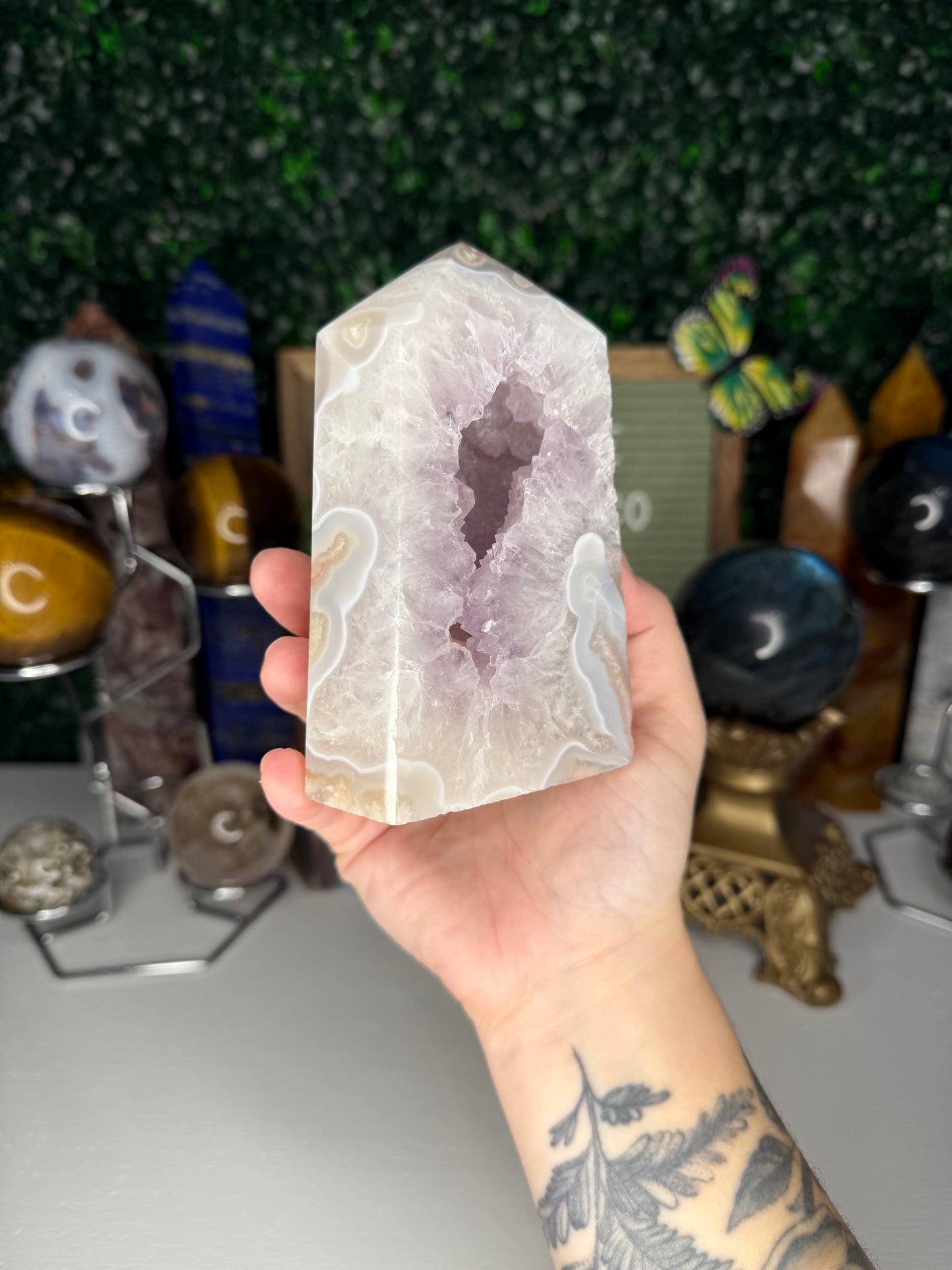 Amethyst Mixed Flower Agate Tower