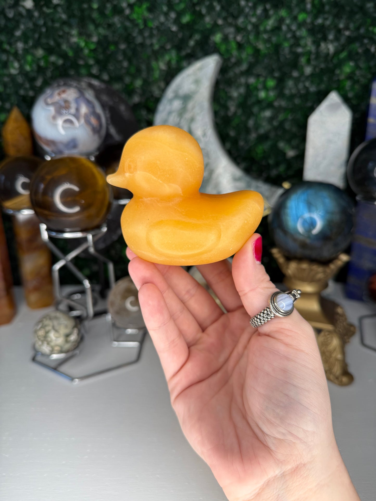 Orange Calcite Ducks