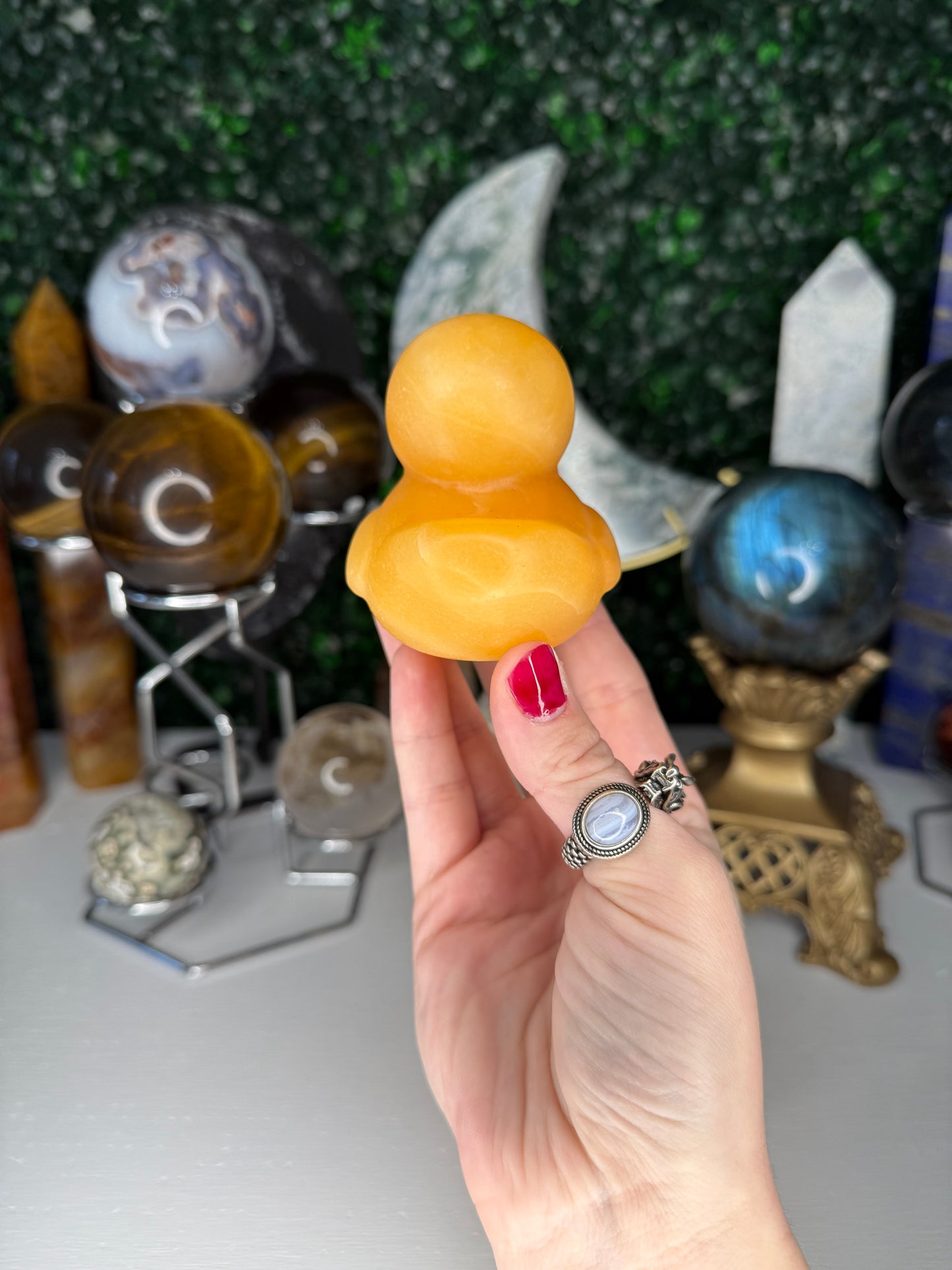 Orange Calcite Ducks