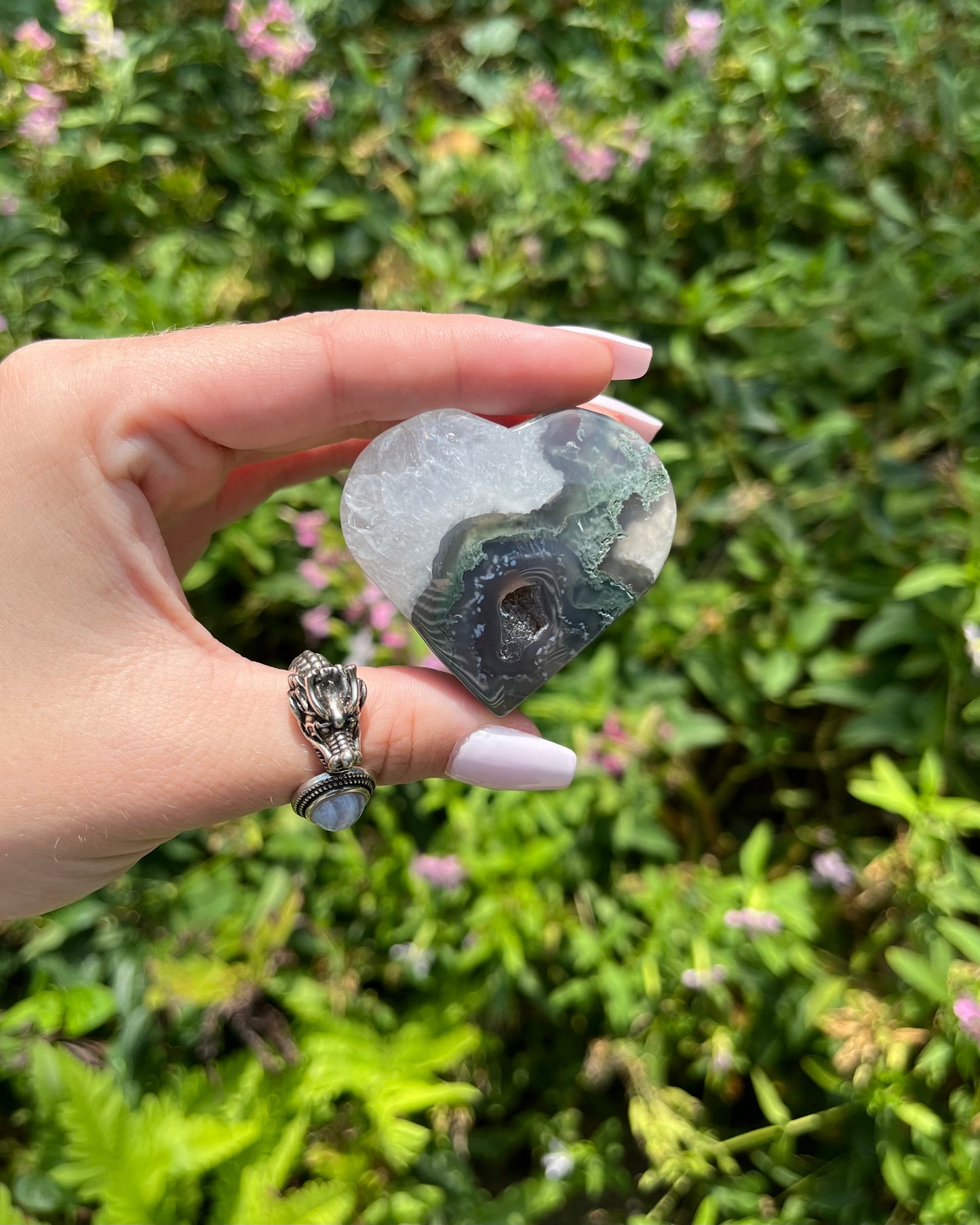 Moss Agate Hearts