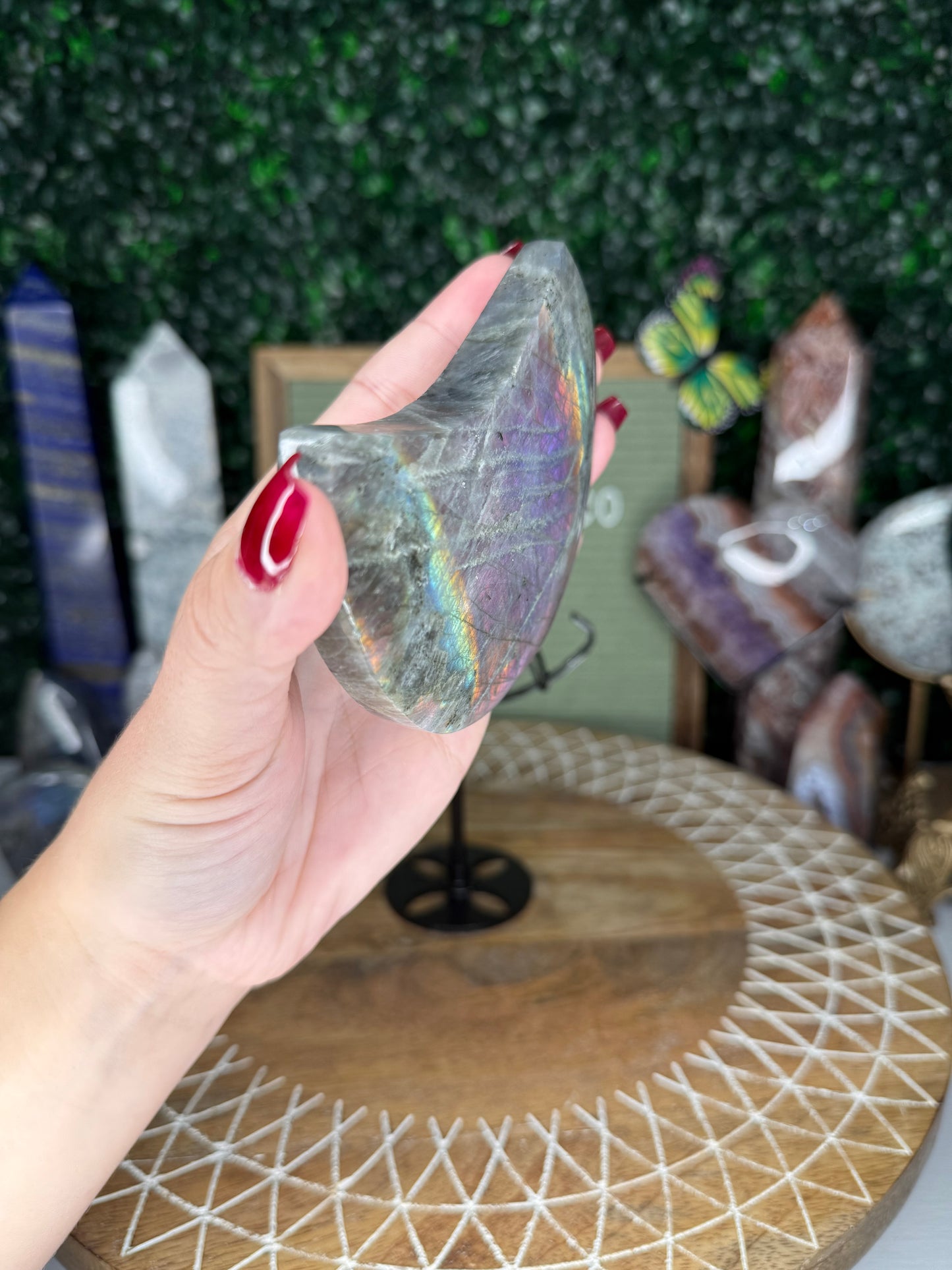 Labradorite Moon Carving