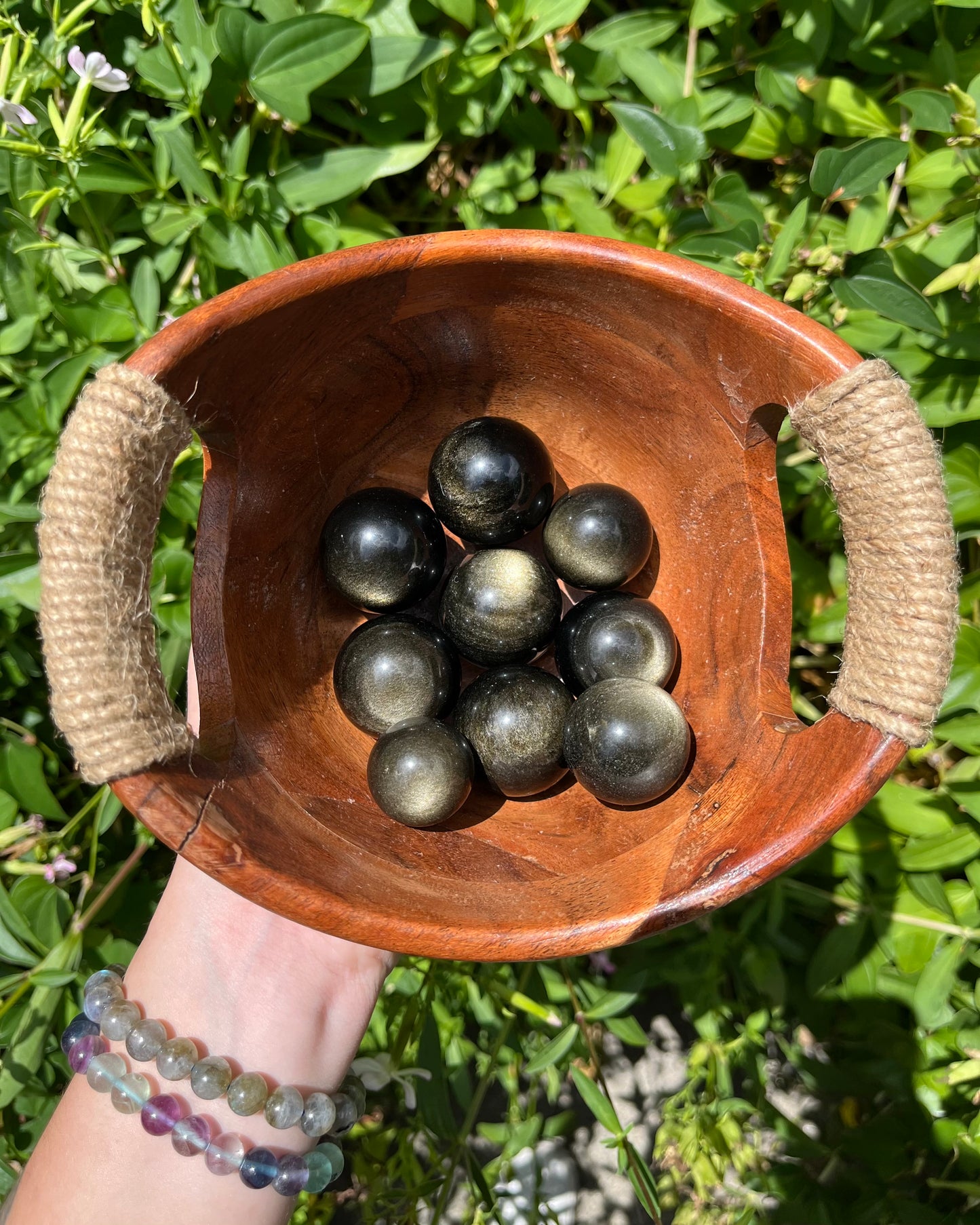 Gold Sheen Obsidian Spheres