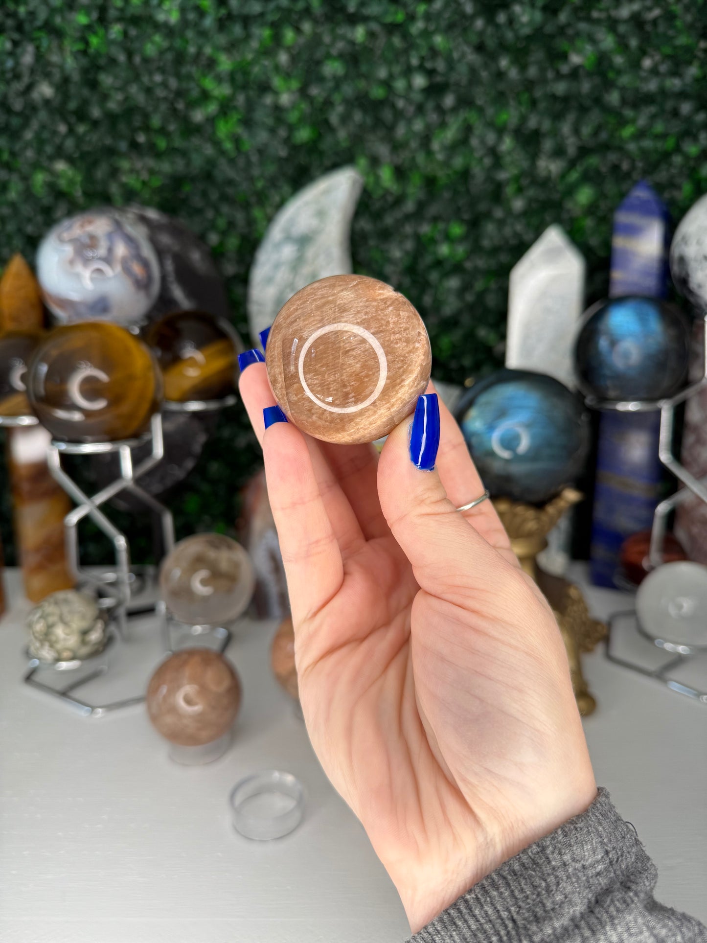 Peach Moonstone Spheres