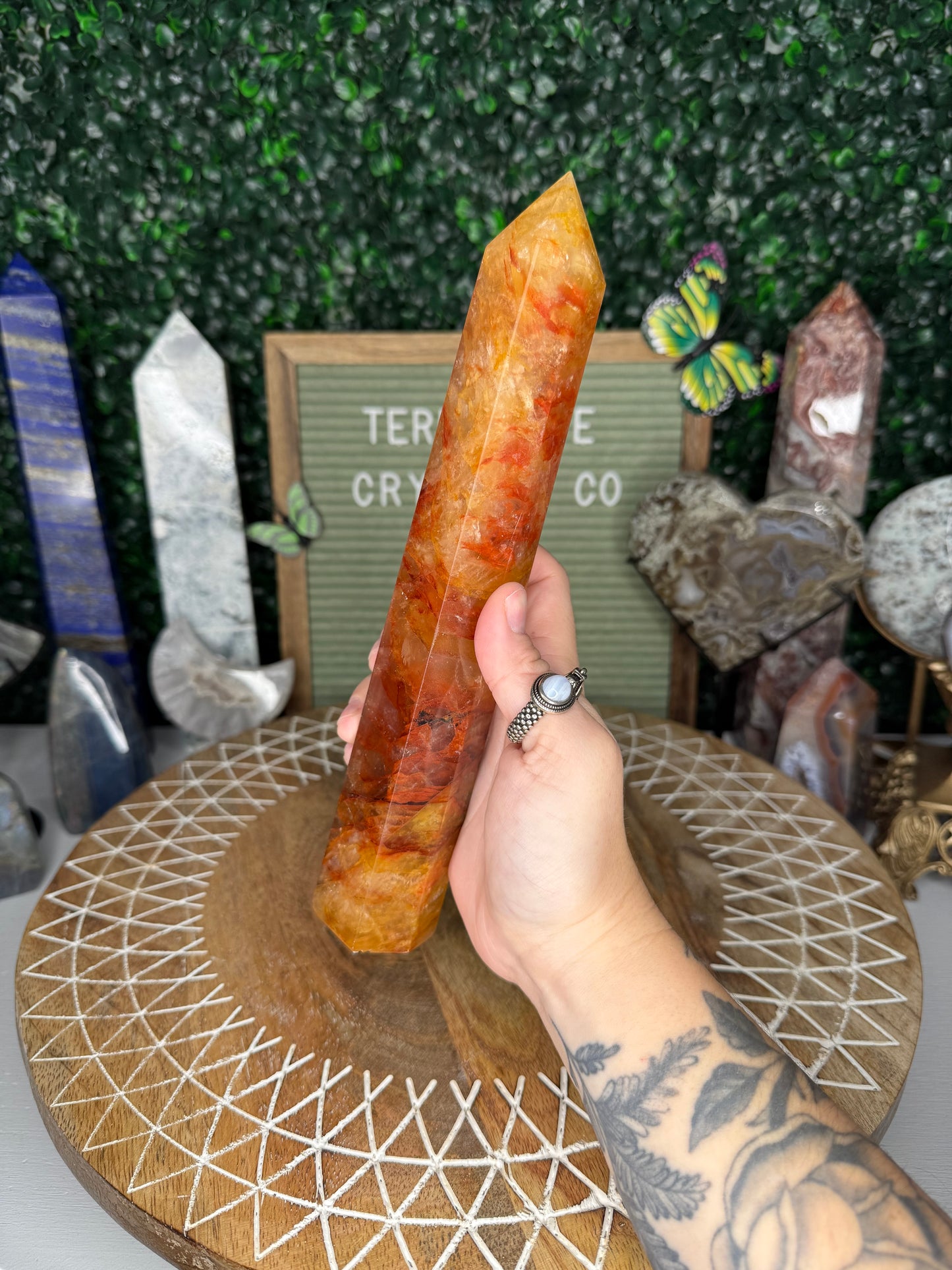 Golden Healer Mixed Fire Quartz Tower