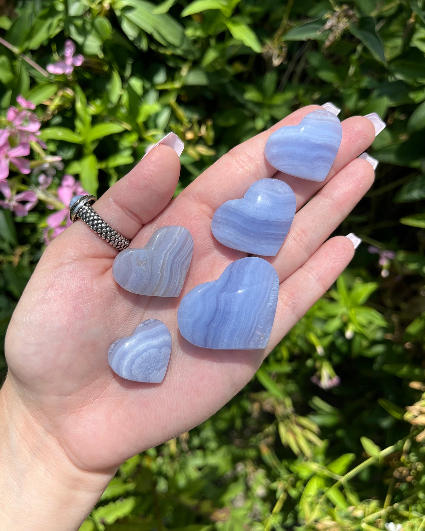 Blue Lace Agate Hearts