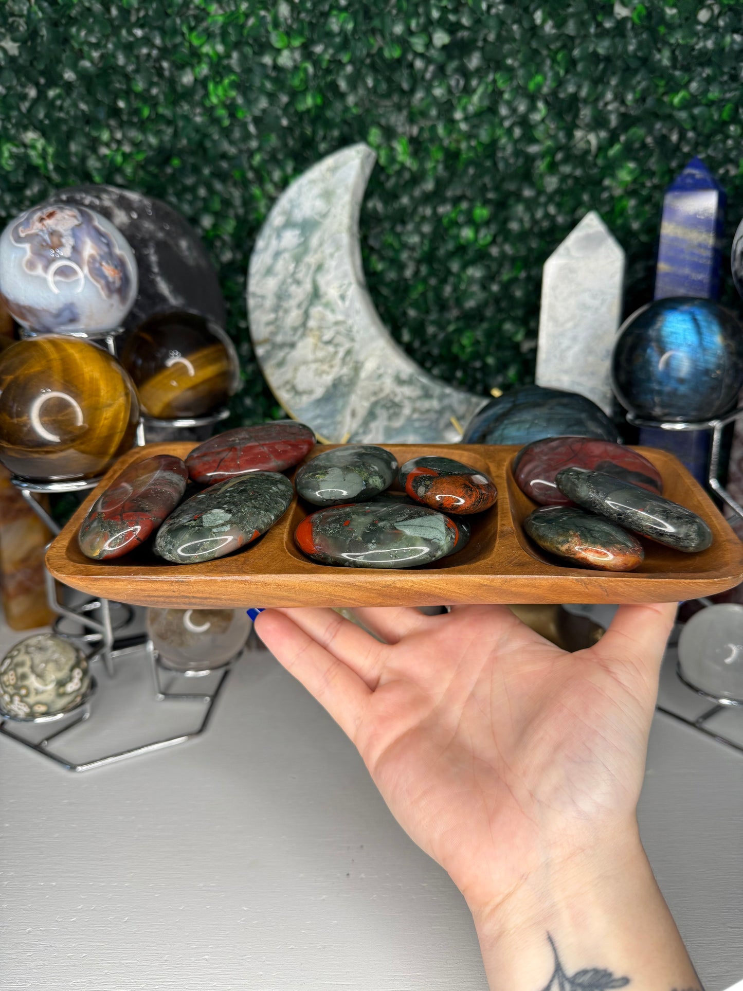 African Bloodstone Palm Stones