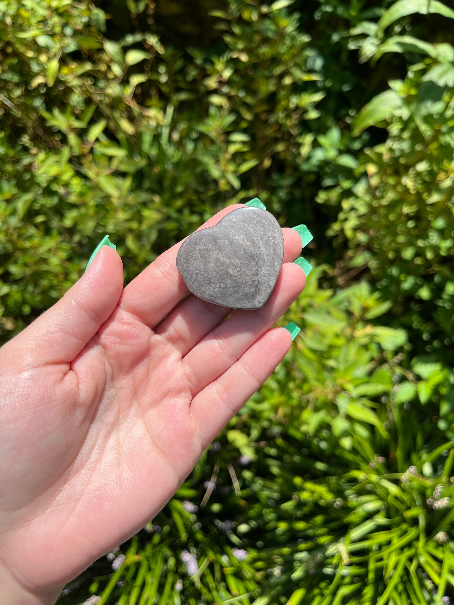 Silver Sheen Obsidian Hearts