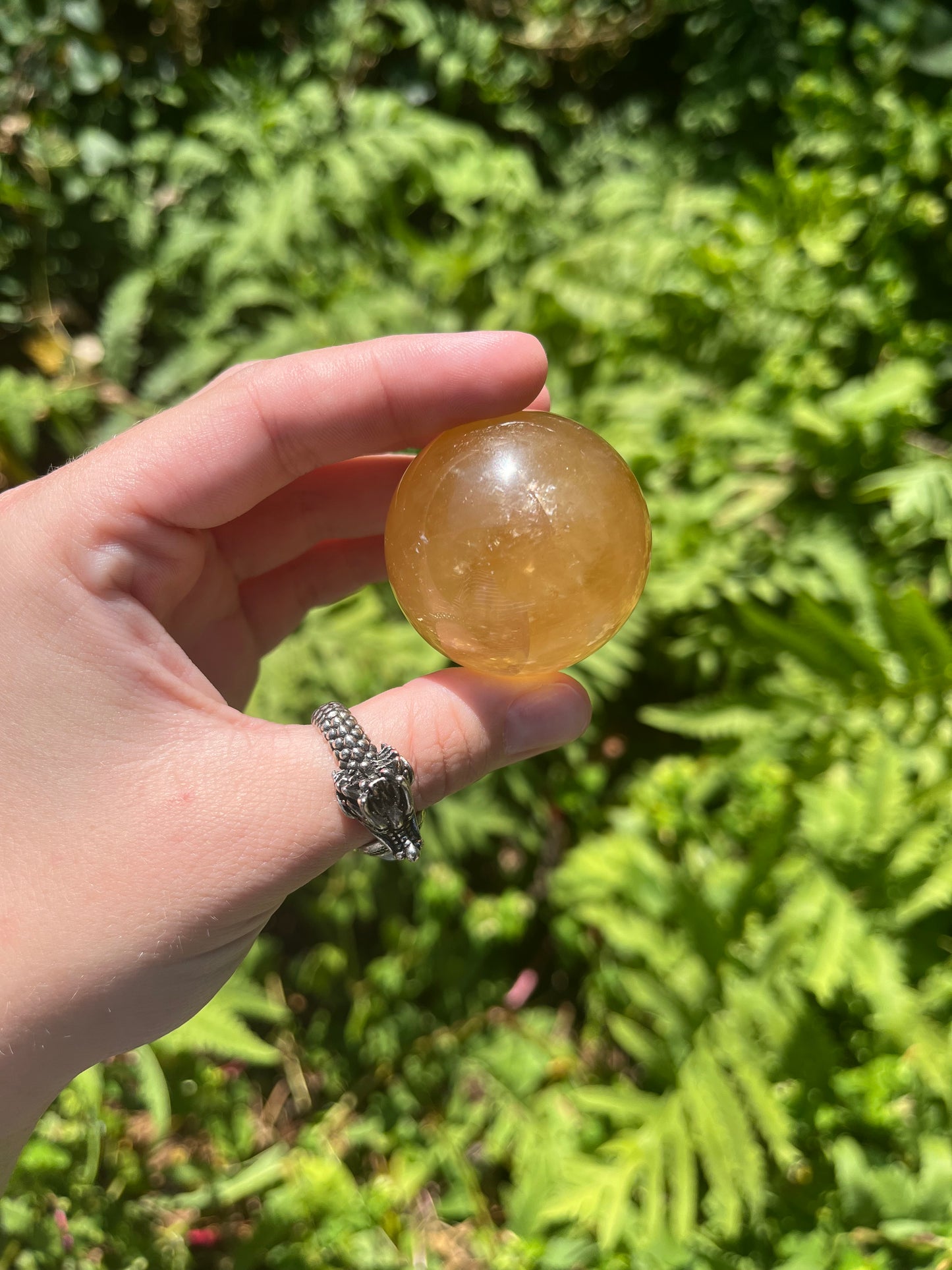 Honey Calcite Sphere