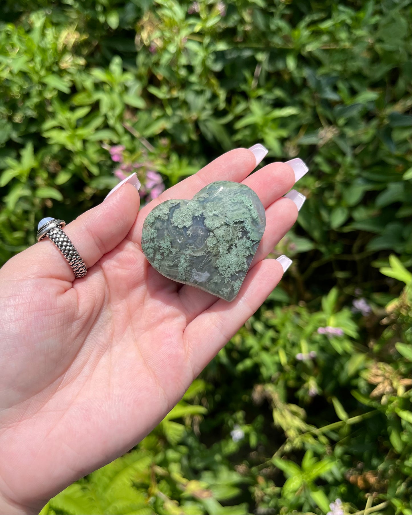 Moss Agate Hearts