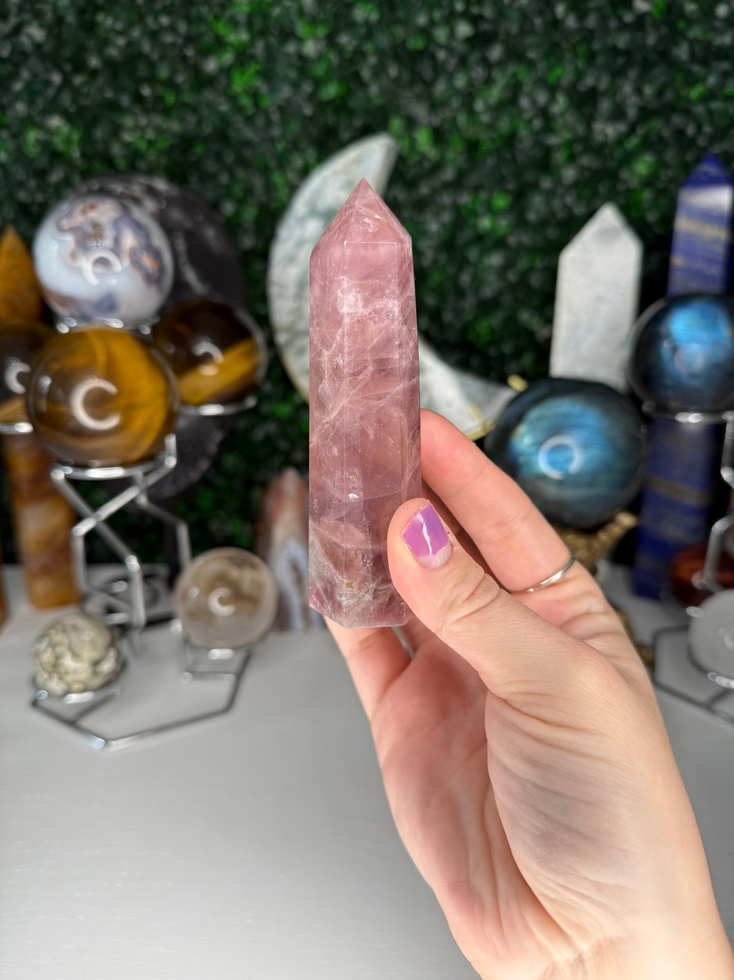 Purple Rose Quartz Points