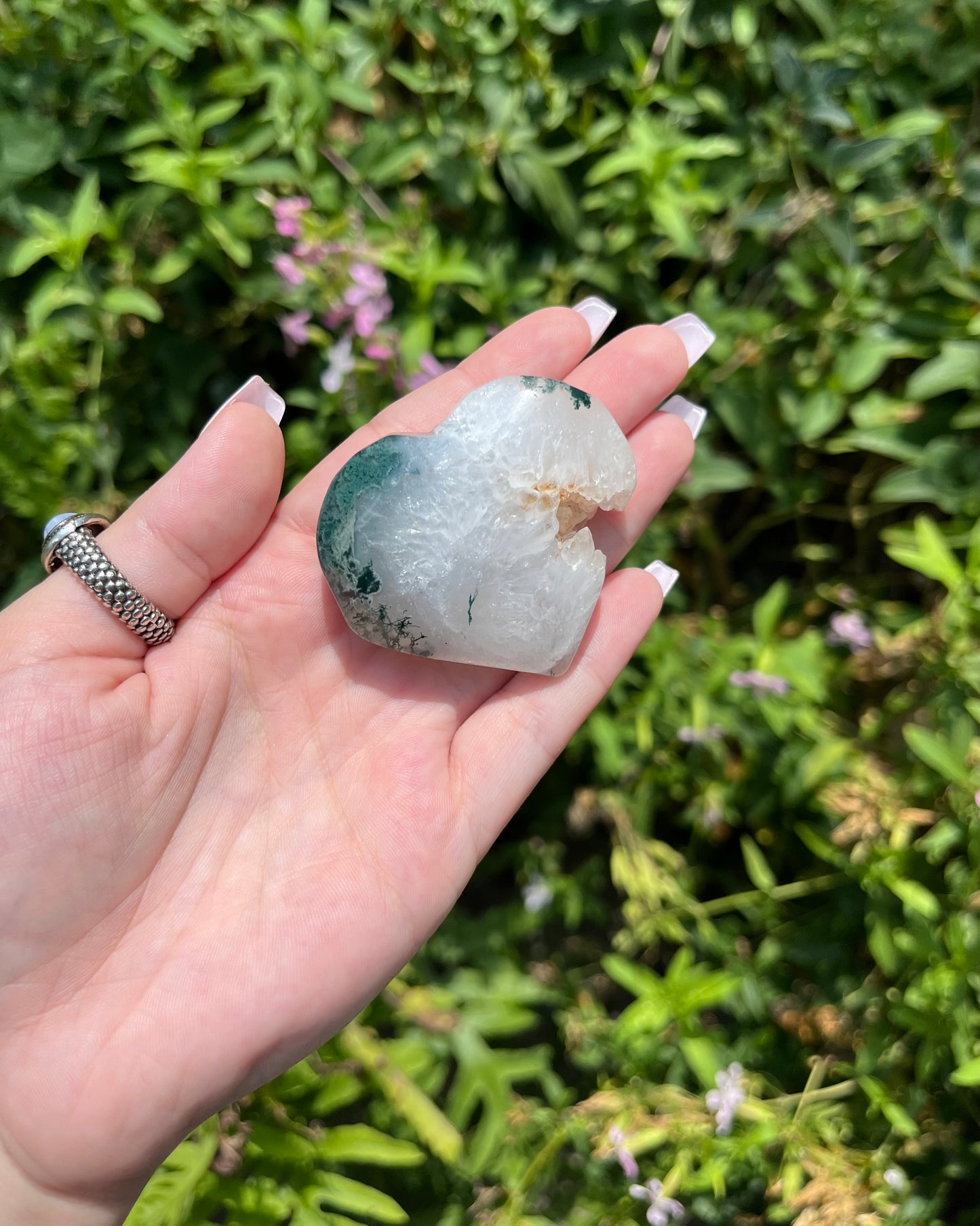 Moss Agate Hearts