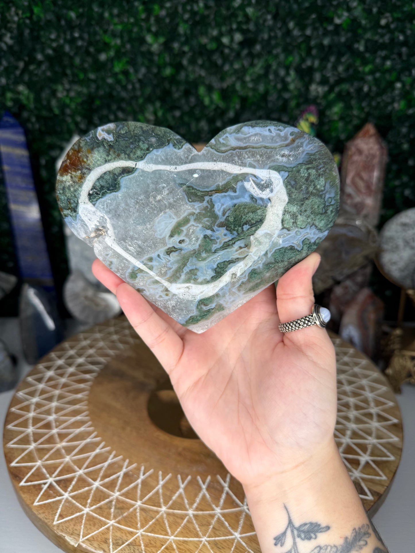 Moss Agate Heart