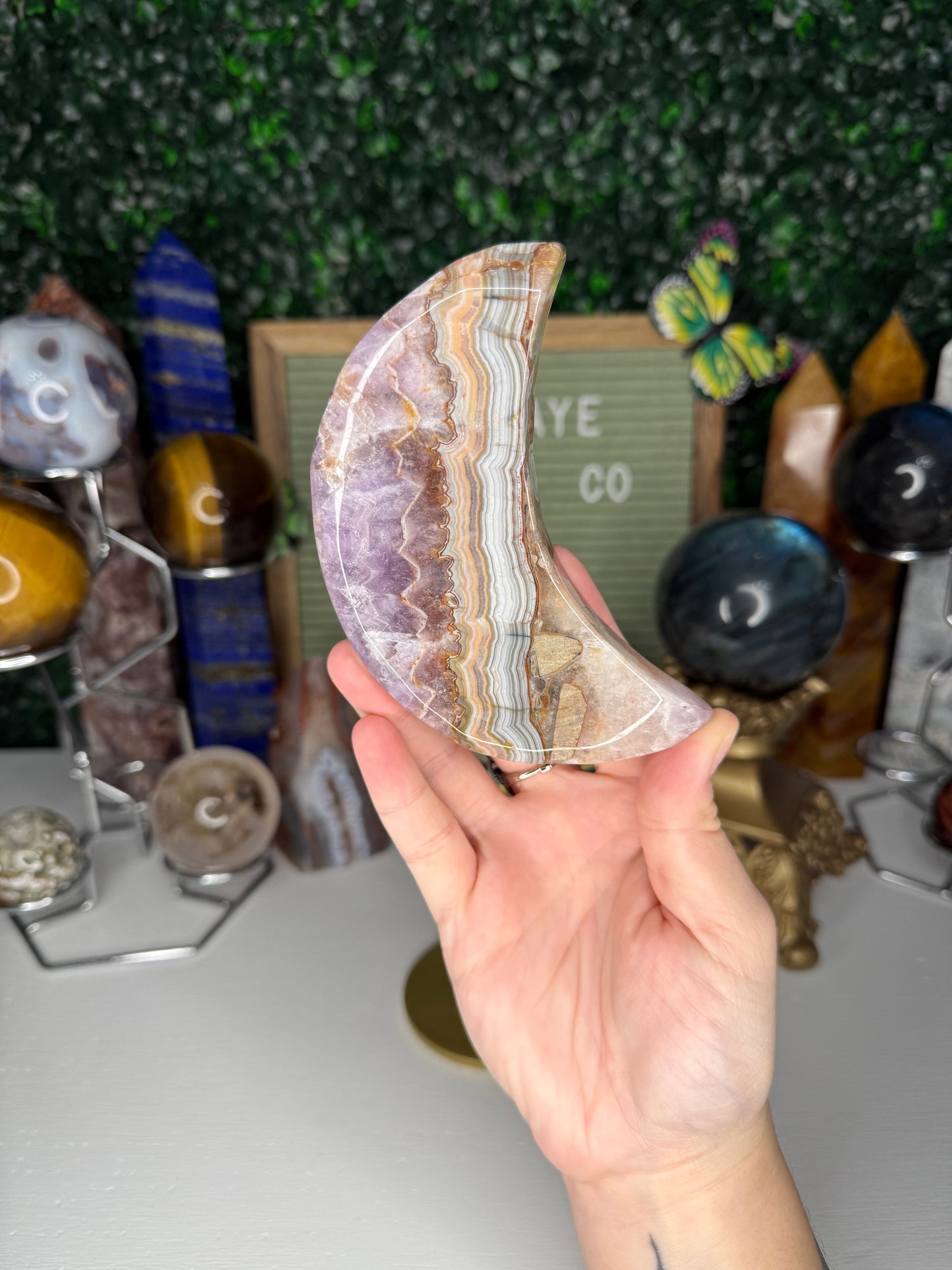 Amethyst Crazy Lace Agate Moon