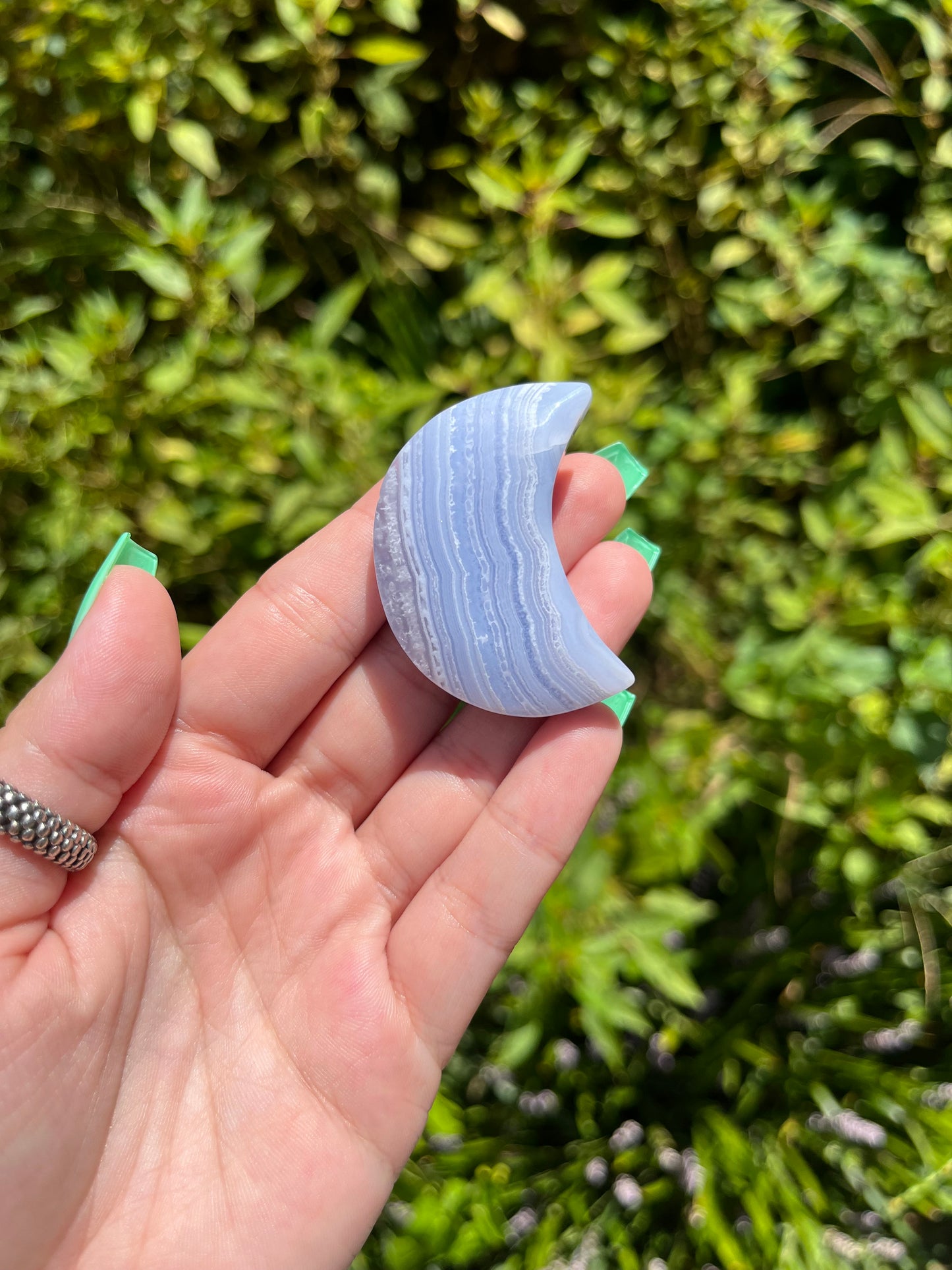 Blue Lace Agate Moons