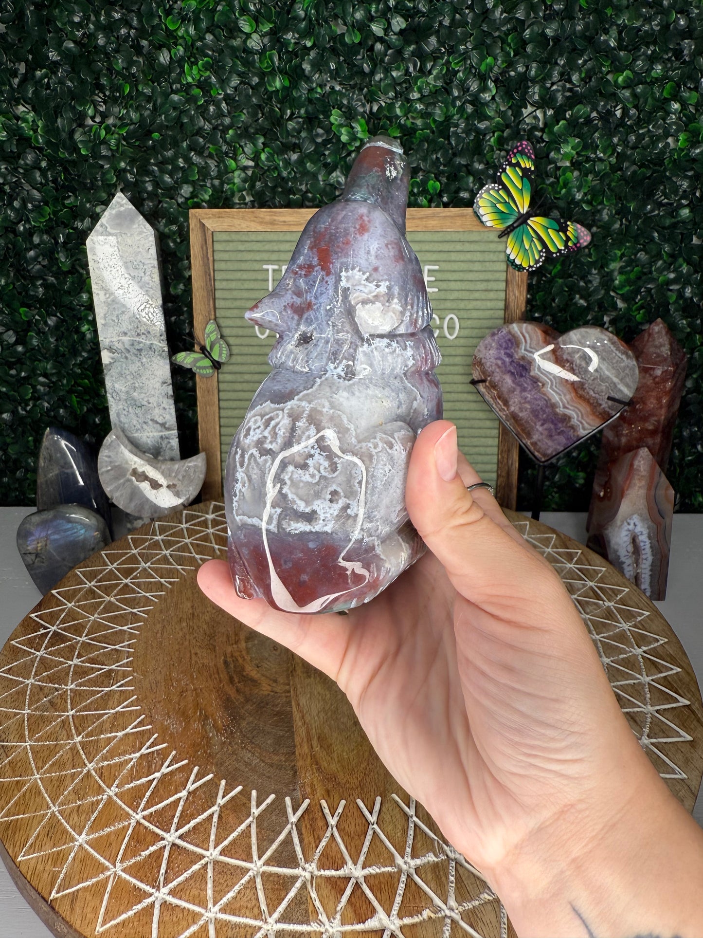 Purple Moss Agate Wolf