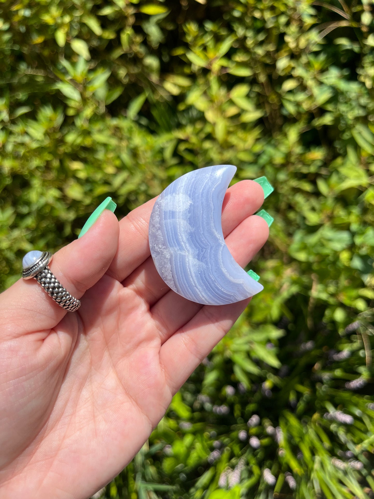 Blue Lace Agate Moons