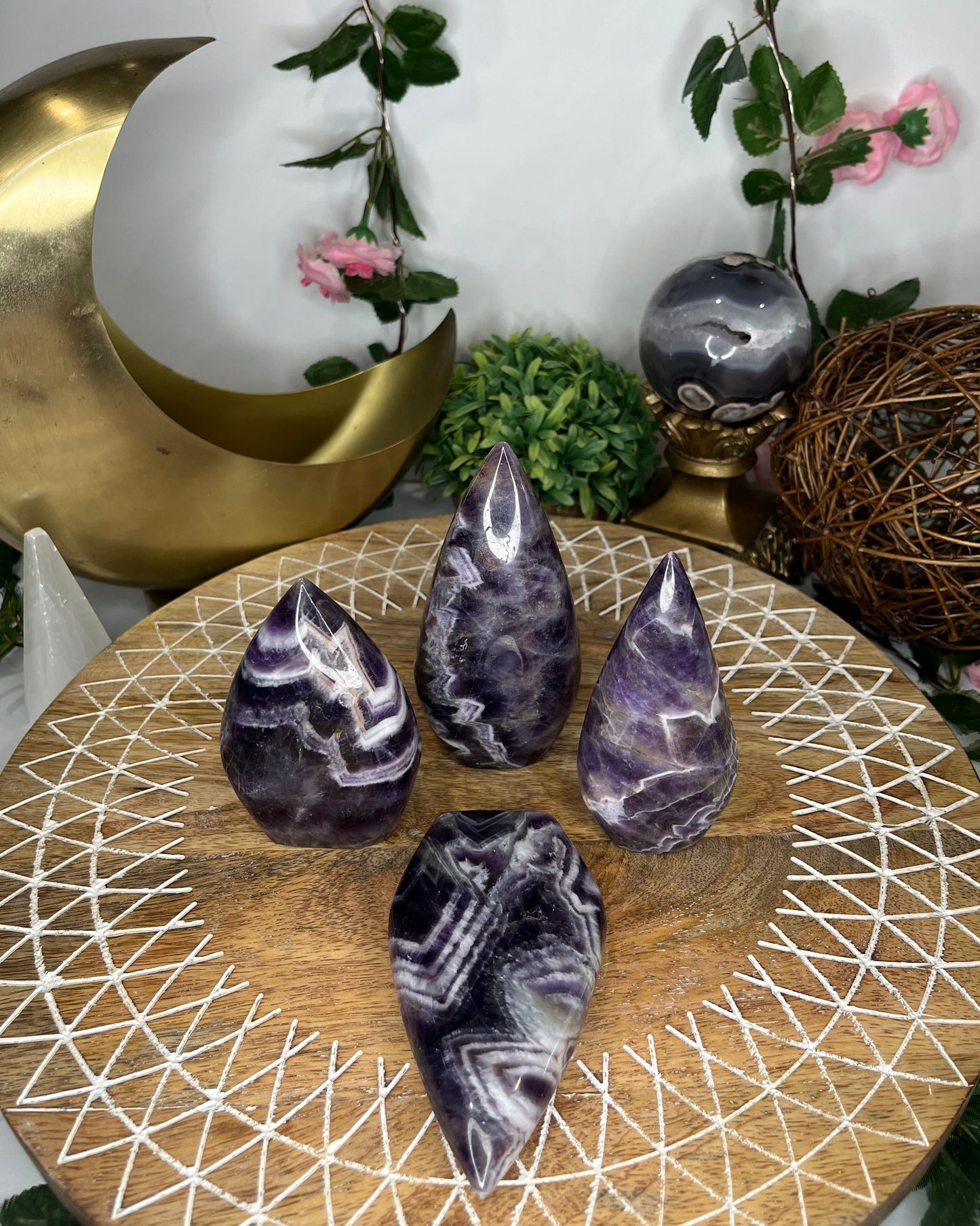 Chevron Amethyst Teardrops