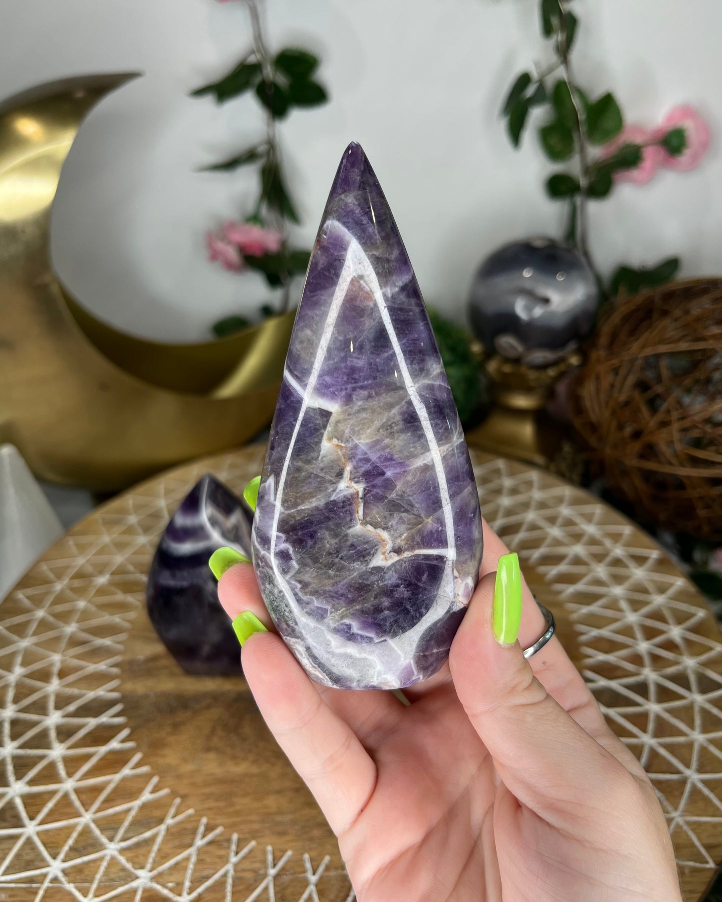 Chevron Amethyst Teardrops