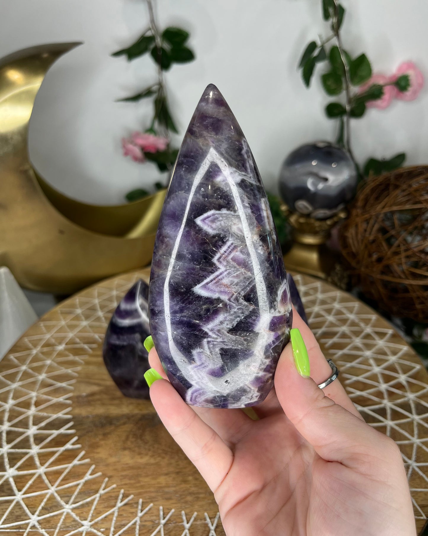 Chevron Amethyst Teardrops