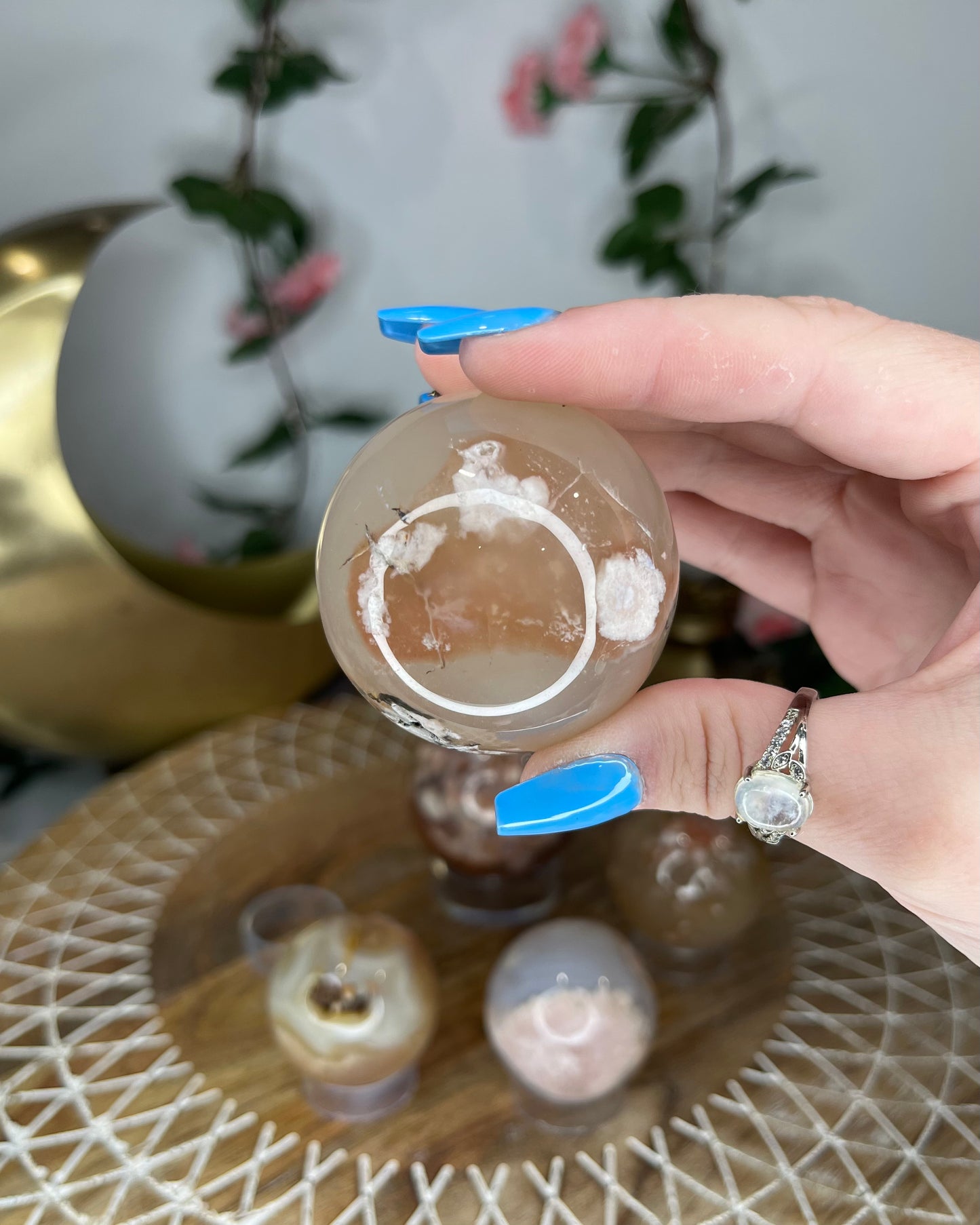 Flower Agate Spheres