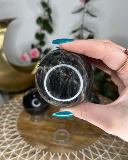 Black Moonstone Spheres