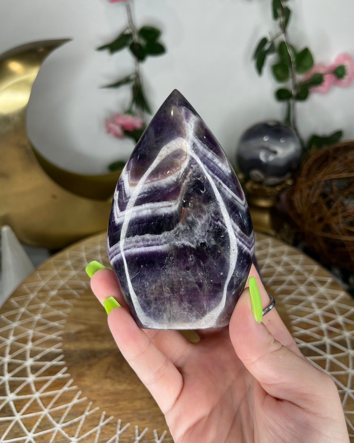 Chevron Amethyst Teardrops