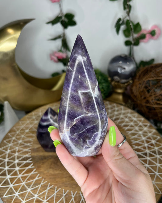 Chevron Amethyst Teardrops